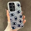 Para Samsung S24 Ojo de Lápiz Grueso S24Ultra Nuevo S23 Resistente a Caídas S22 Simple S21 Doble Capa IMD Color Plata Funda