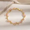 Pulsera Popular Europea y Americana de Tulipán con Incrustaciones de Circonita en Cobre, Moda Transfronteriza Versátil Joyería de Lujo Ligero con Diseño de Nicho para Mujeres