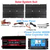 Kit Sistema Solar 40W60W80W Inversor Painel Solar Controlador 50A 12V para 220V110V