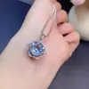 Colgante de Topacio Azul Cielo con Piedra Principal Azul Suizo Ultra Profundo Tamaño aprox. 10*10mm Plata 925 Ajuste de Precisión