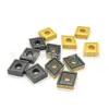 Hoja CNC de aleación dura 120408 para acero y acero inoxidable, inserto de aleación de forma de diamante resistente al desgaste para torno exterior de doble cara