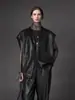 Chaleco Chaqueta de Cuero con Bolsillos Grandes Estilo Europeo y Americano para Mujer, Versátil y de Alta Gama, Chaleco de Piel de Oveja de Corte Holgado, Modelo Nuevo para Tallas Pequeñas