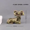 Estatueta de Animal Ovelha Vintage Toda em Latão, Régua de Mesa de Escritório em Latão Estilo Antigo, Pequeno Artesanato em Metal