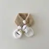 Chapéu Infantil Qiunan Outono e Inverno Coelho Fofo Cachecol Cruzado Acolchoado Quente e à Prova de Frio Cachecol de Pelúcia para Bebê