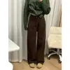 Jeans Marrones para Mujer 2025 Otoño e Invierno Nuevo Estilo Gorditas Delgado Recto Pantalones Talla Grande Pierna Ancha Pantalones Marrón Maillard