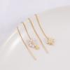 Pacote ouro 18K micro cravejado oito estrelas de Mans fio de orelha banhado a ouro real cobre brilhante zircônia fio de orelha INS com brincos simples