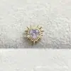 Aretes Colección Oro Morado Claro Aleación de Titanio Astmf-136 Titanio G23 Rosca Interna Zirconia Labret Accesorios para Piercing