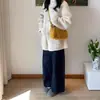 Abrigo Grueso de Felpa con Cuello Alto y Piel Integrada, Moda Cálida de Lana de Cordero, Ropa de Abrigo para Mujer, Invierno Nuevo, Holgado, Casual, Blanco