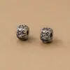 Plata pura s925 vintage 5.5mm cuentas espaciadoras de mantra de seis caracteres pulsera de manualidades DIY pulsera Bodhi materiales accesorios