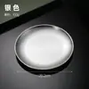 Placa Redonda Dorada Gruesa Estilo Coreano de Acero Inoxidable para Barbacoa Plato Plano Poco Profundo para Comer Filete Estilo Occidental Plato Redondo Plano para Frutas con Espetón para Huesos