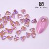 Nuevo color moca púrpura loto uña diamante de forma especial color gelatina diamante plano uña joyería DIY uña Pedrería