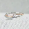 Anillo de Cola Japonés y Coreano Simple Bicolor Nicho Círculo Delgado Anillo Geométrico Microincrustado Diseño de Brazo Oscilante Moda Anillo Estilo Coreano