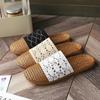 Pantuflas Tejidas de Ratán Transpirables y Antideslizantes con Borde de Encaje para Uso en Interiores, Hechas de Lino, Huecas y Cómodas para Hombres y Mujeres