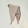 Novo Estilo Artístico de Primavera e Verão Cachecol Triângulo de Algodão Puro Xale Listrado Retrô com Bolinhas Lenço de Cabeça Fashion Versátil Faixa de Cabelo