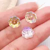 Cristal de Gelo Fresco Gradiente Duas Cores Vidro Flor de Lótus Folha de Lótus Flor Perfurada DIY Brincos Acessórios de Cabelo Acessórios de Joias