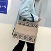 Bolsos de Mujer de Comercio Exterior, Bolsos de Mano de Lino Transfronterizos, Bolsos de Hombro Abiertos de Gran Capacidad Estilo Coreano, Bolsas Tote, Souvenirs