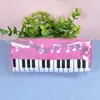 Bolsa para lápices de una sola capa con notas de teclado de piano para niños de escuela primaria Bolsa de tela para lápices Bolsa de papelería Estuche para lápices de papelería Venta al por mayor