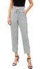 Decoración de Cinturón Transfronteriza al por Mayor Pantalones Cropped Casuales para Mujer Cintura Elástica Diseño de Bolsillos Pantalones Cropped Adelgazantes