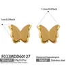 Brincos de Borboleta Pequena Fosca Moda Transfronteiriça Europeia e Americana, Brincos Modernos Simples e Requintados, Acessórios de Orelha Elegantes Banhados a Ouro em Aço Inoxidável