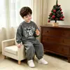 Conjunto Infantil Estilo Coreano Primavera e Outono Moda Dinossauro Tendência Novo Desenho Animado Moletom com Capuz Calça Jogger Conjunto Elegante de Duas Peças