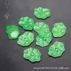Colgante de Jadeíta Roja de 15X20 mm Jade Verde Seco Doble Agujero Hoja de Loto DIY Horquilla Estilo Antiguo Horquilla de Jade Broche de Flor Accesorio de Collar