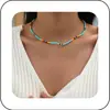 Colar com Pingente de Letra Estilo Coreano e Contas Pretas Quebradas Acessórios Simples para Primavera e Verão Moda Feminina Luxo Leve Estilo Branco