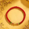 Novo Bracelete de Ágata Vermelha do Sul Estilo Chinês com Estilo Nacional Retrô para Mulheres, Versátil para o Verão, Bracelete de Contas, Presente para Melhor Amiga