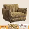 Sofá de Um Lugar com Toque de Designer, Luxo Vintage, Adequado para Apartamentos Pequenos, Sofá Preguiçoso para Lazer, Quarto, Escritório, Listrado Preto