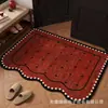 Alfombra de Piso Roja Festiva para Uso Doméstico, Bucle, Felpa, Entrada, Pasillo, Limpia Polvo, Limpia Suciedad, Felpudo Resistente a Manchas Fácil de Limpiar