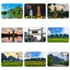 Imanes de refrigerador de vidrio escénicos de Guilin, con el río Yulong, balsas de bambú, pescadores, y las montañas frondosas y aguas claras - un regalo souvenir cultural y creativo con respaldo magnético para uso doméstico