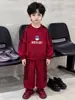Roupas infantis para meninos, conjunto de moletom para primavera e outono, estilo coreano, conjunto esportivo estiloso de duas peças para meninos pequenos, roupas de outono para bebês
