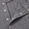 Camisa de malha com botões, gola redonda e mangas compridas, adequada para primavera e outono, marca INS de tendência europeia e americana, simples, cor sólida, camiseta básica casual