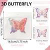 Mariposa Tridimensional Colorida Roja Calcomanías Decorativas para Fiestas Calcomanías de Pared Ambiente Dormitorio Sala de Estar Fondo Juego de 12