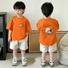 Camiseta de Manga Curta Infantil para Meninos 2026 Novo Estilo Roupa de Verão para Meninos, Camisa de Meia Manga de Verão para Meninos Fresca e Estilosa, Blusa Fina de Algodão Puro