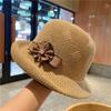 Sombrero de Pescador Rizado Color Sólido Primavera Chic Sombrero de Sol para Viajes de Verano para Mujeres de Mediana Edad y Mayores Sombrero de Moda Coreana