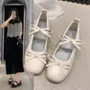 Zapatos Mary Jane Cuadrados de Verano y Otoño Estilo Hada con Lazo Zapatos de Ballet Elegantes para Mujer 2025