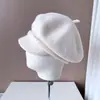 Gorra de pico de lana australiana de celebridad de internet para mujer, otoño e invierno, boina, variedad de usos múltiples, gorra de repartidor, sombrero ecuestre del Pequeño Libro Rojo