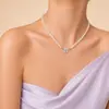 Collar de estilo coreano con trébol de cuatro hojas de plata, estilo frío, para mujer, de lujo, con colgante de hoja de la suerte.