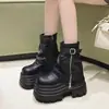 Botas Martin de Suela Gruesa para Aumentar la Estatura de Chicas Bajas para Mujer Estilo Otoño 2026 Botas para Pantalón Par con Faldas Versátiles Estilo Urbano Chica Picante Botines