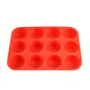 Molde Redondo para Mousse de Chocolate de 12 Agujeros Molde Redondo para Pastel de Cocina Molde de Silicona de Grado Alimenticio Venta al por Mayor