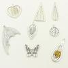 Xizang Plata Chiang Mai Hecho a Mano Plata Corazón Colgante Accesorios Collar DIY Colgante Tejido Mariposa Cristal Cuentas Separadas Cuentas