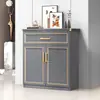 Sapateira de liga de alumínio, estilo moderno simples, para hall de entrada de casa, à prova d'água e à prova de sol, armário de armazenamento de grande capacidade