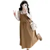 Nuevo Conjunto de Maternidad Otoño/Invierno 2026: Camisa de Capa Interior + Vestido Mono Holgado Adelgazante, Conjunto de Dos Piezas para Mujeres Embarazadas