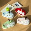 2025 Nuevas Pantuflas de Felpa con Forma de Manzana de Dibujos Animados para Mujer, Otoño e Invierno, Pantuflas de Felpa Cálidas para el Hogar, para Pareja