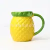Modelo nuevo 0838* 8.3*11.5cm 600ml *Serie de Frutas y Verduras*Taza de Piña*Adorno de Taza Cerámica Creativa