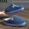 Pantuflas de algodón de talla grande para hombre, de invierno, antideslizantes, de suela gruesa y forradas en vellón, cálidas, para el hogar, con forro de vellón, para personas mayores, para invierno.