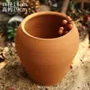 Novo vaso de flores secas estilo Zen chinês, vaso rústico de cerâmica para arranjos florais, decoração vintage para sala de estar, vaso de terracota estilo antigo para suculentas