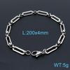 Rueda de Cartas Moda Europea y Americana Estilo Ins Acero Inoxidable 304 Cadena de Caracteres Japoneses Pulsera Simple Estilo Metal para Mujer
