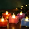 Vela Eletrônica LED Imitação Aroma Vela de Chá Colorida Vela de Natal Casamento Decoração de Proposta Romântica Ornamento de Atmosfera