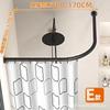 Barra telescópica para cortina de ducha sin perforación, curva, en forma de L, en forma de U, riel flexible, partición de cortina para baño, inodoro, ducha, impermeable